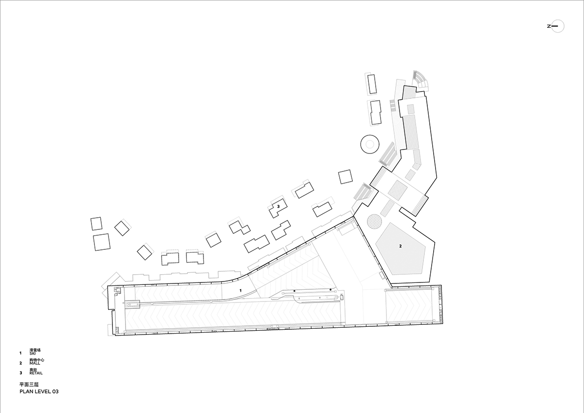 Giant ski resort features a 500-meter downhill slope with a pixelated multi-media façade in China