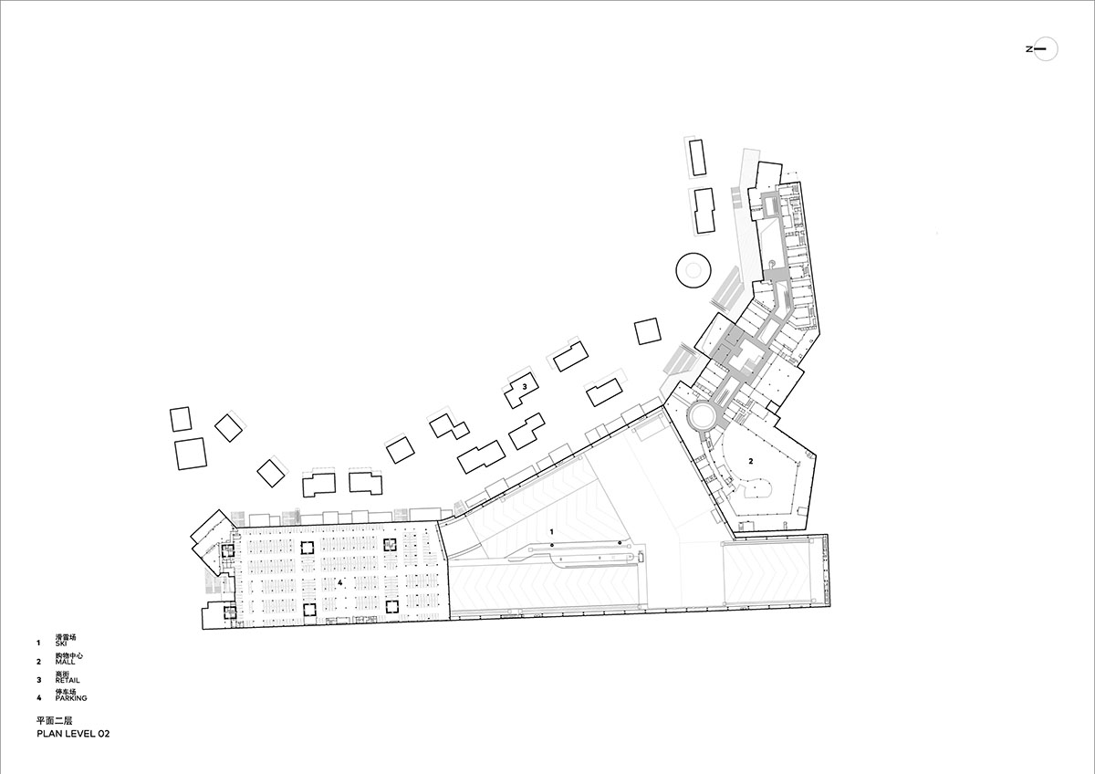 Giant ski resort features a 500-meter downhill slope with a pixelated multi-media façade in China