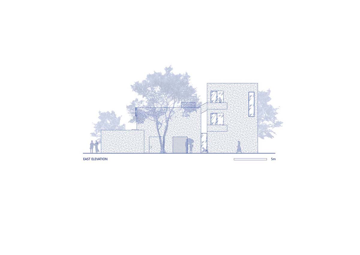 Ladder-Like sandalwood yellow volumes form Buddha artist's exhibition space and studio in China