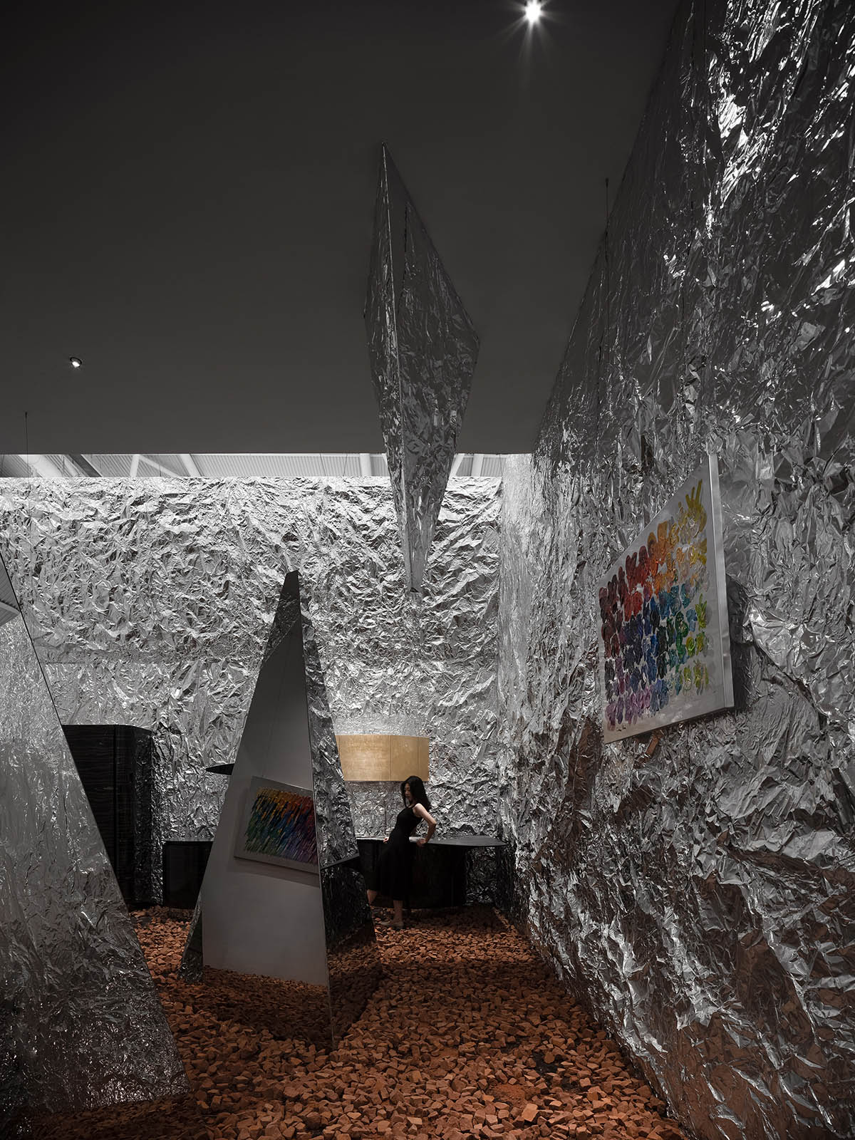 AD ARCHITECTURE creates metallic interiors for Mirror Gallery exhibition space in Shenzhen