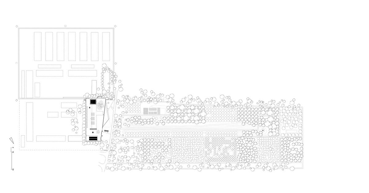 Inbo BV redesigns historic prisoner camp site with reflective pavilion and underground museum