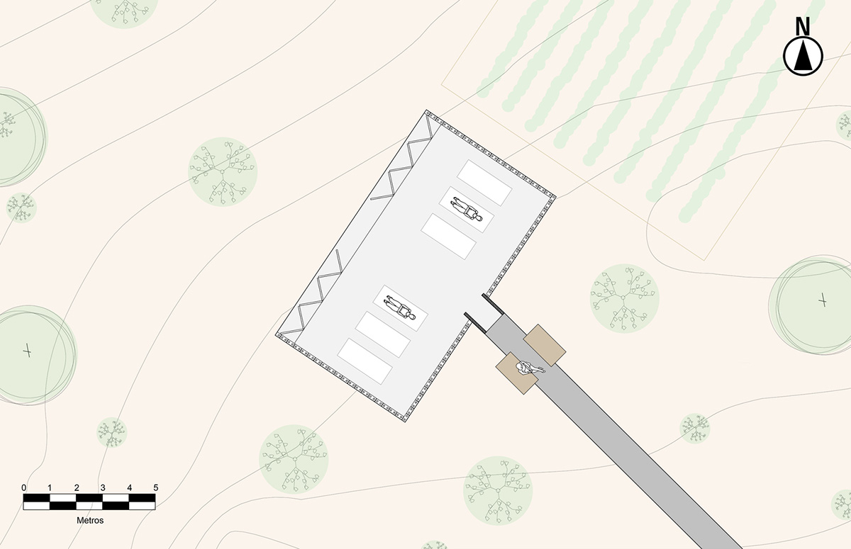 Santos Bolívar's rammed-earth hotel blocks are raised on inclined mirror bases in Mexican landscape