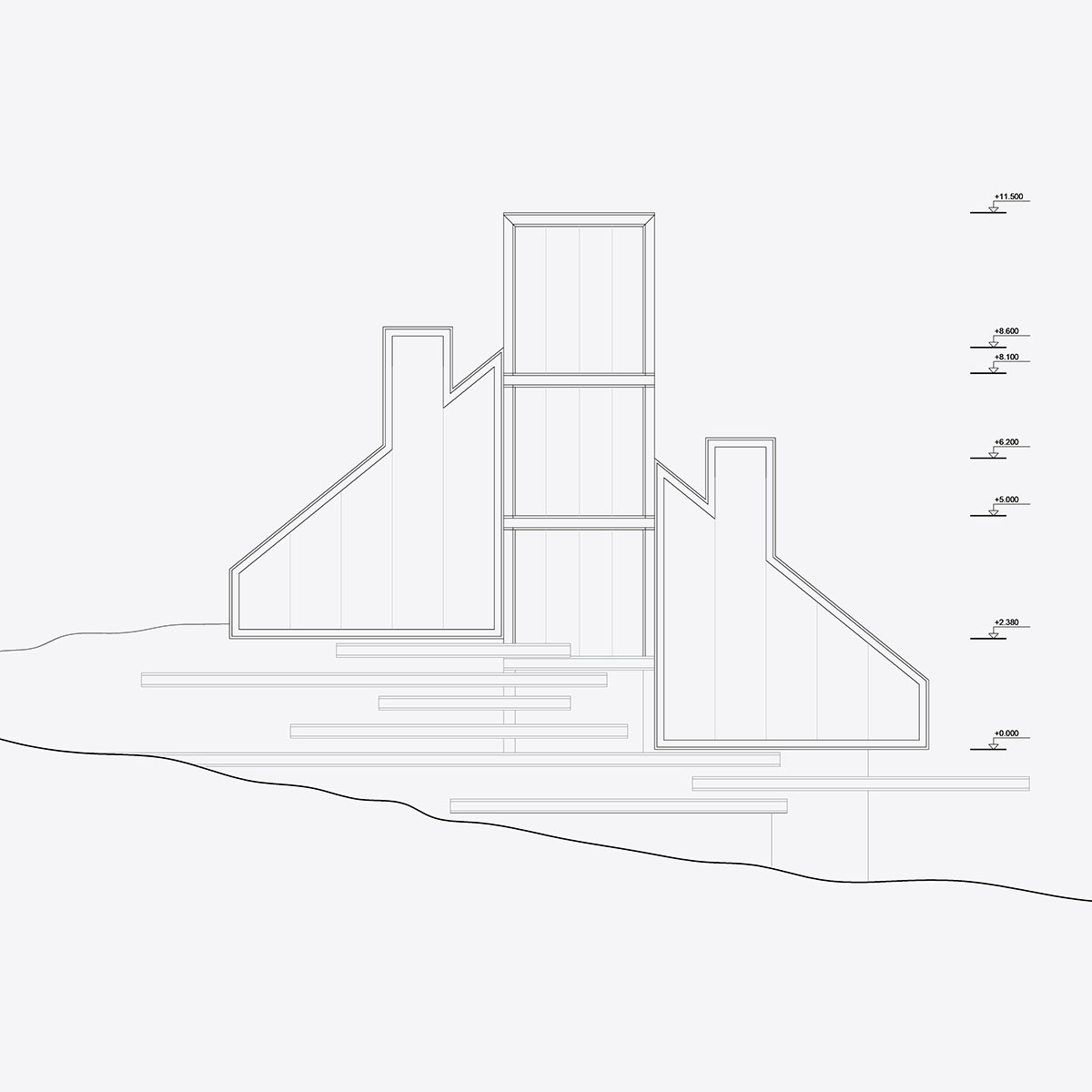 Alex Nerovnya designs vacation house to frame surrounding landscape with profiled facade