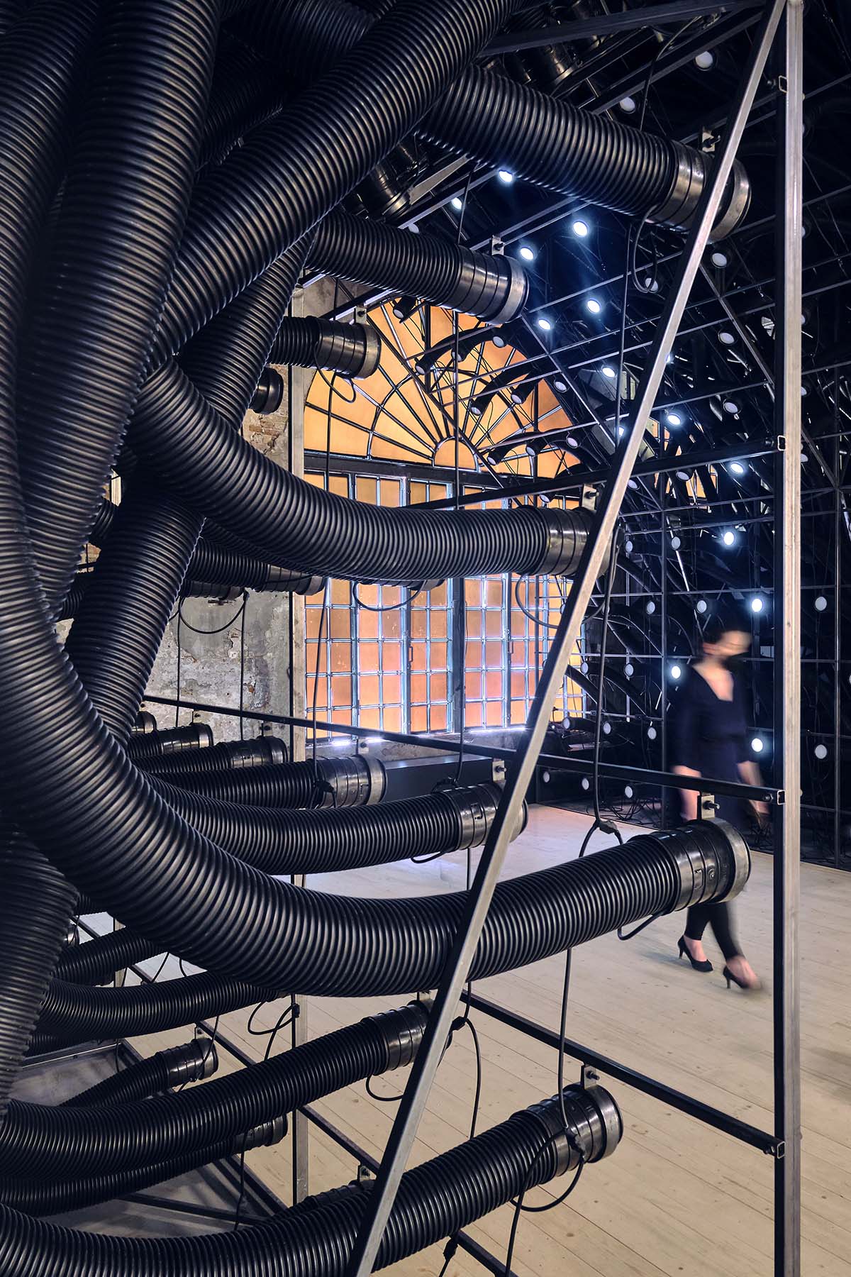 Latvia installs a web of pipes that explore contradictory nature of our relationship with technology