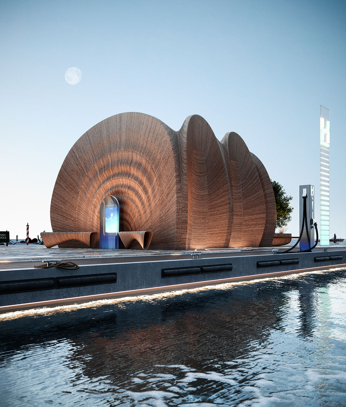 ZHA unveils world&rsquo;s first green hydrogen refuelling stations for Italian marinas 