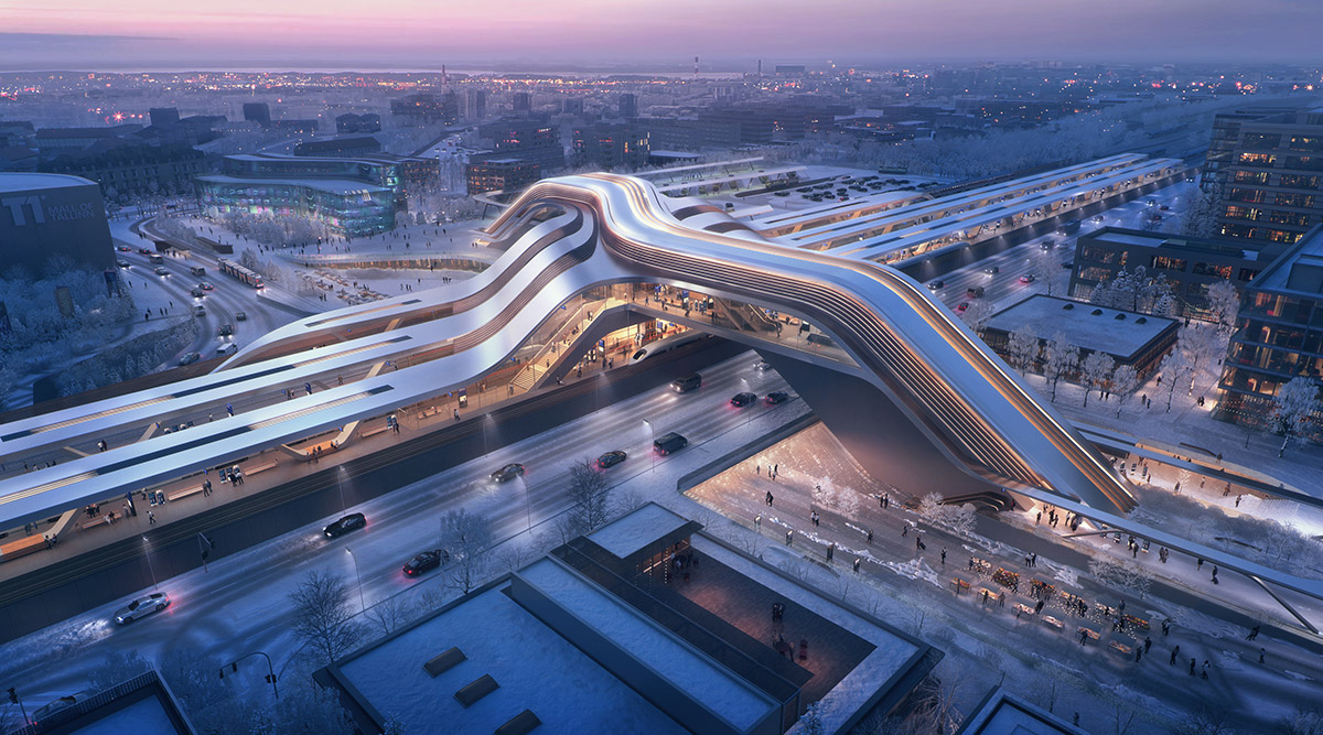 Zaha Hadid Architects And Esplan Design Tallinns New Rail Terminal