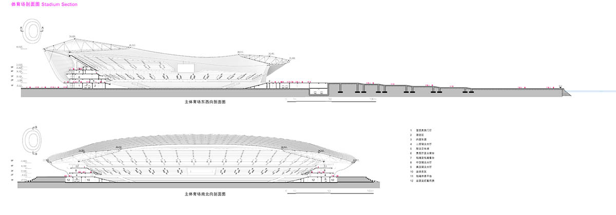 ZHA's Greater Bay Area Sports Centre, featuring distinctive layered roof, nears completion in China