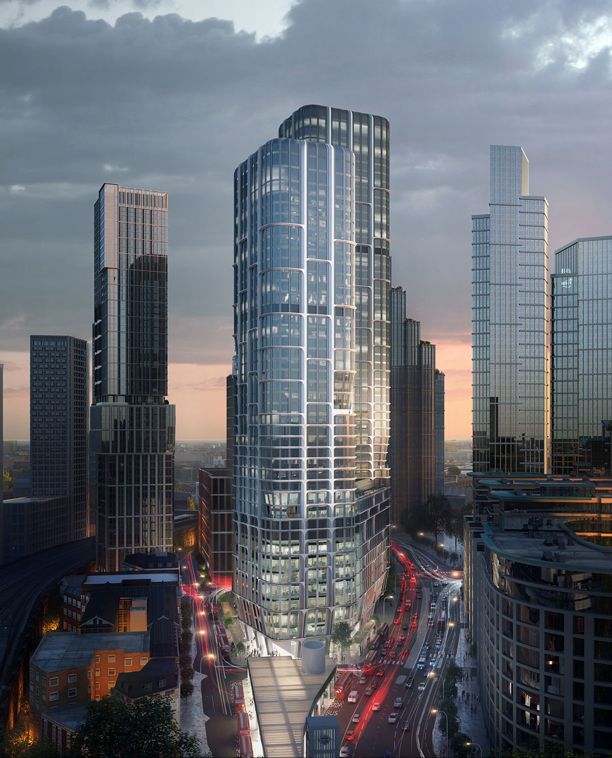 Zaha Hadid Architects releases plans for its first major mixed-use project for Vauxhall Cross Island