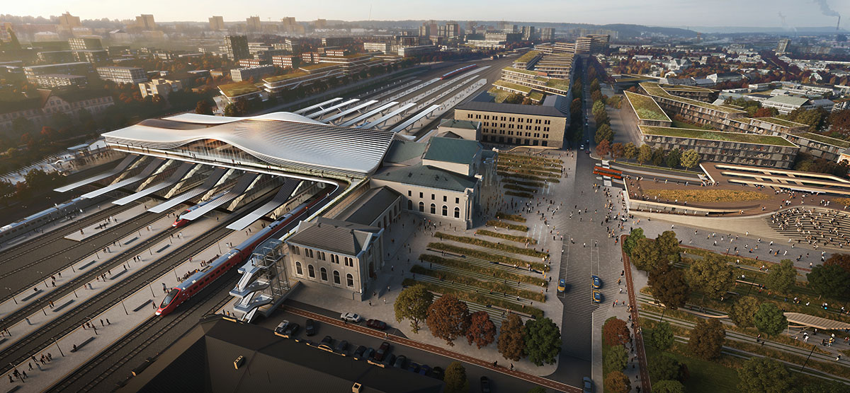 Zaha Hadid Architects to renovate Vilnius Railway Station prioritizing pedestrians and cyclists 
