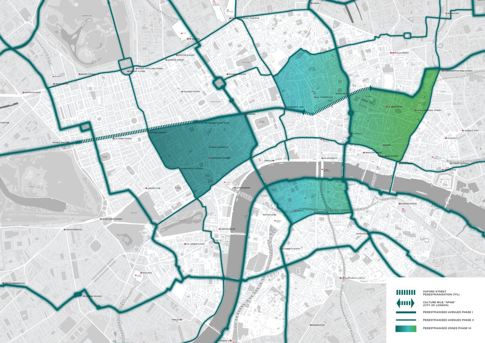 Zaha Hadid Architects proposes full-scale pedestrianised network for London