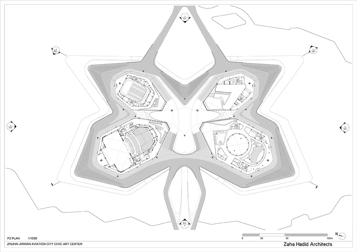 Zaha Hadid Architects completes Zhuhai Jinwan Civic Art Centre in China