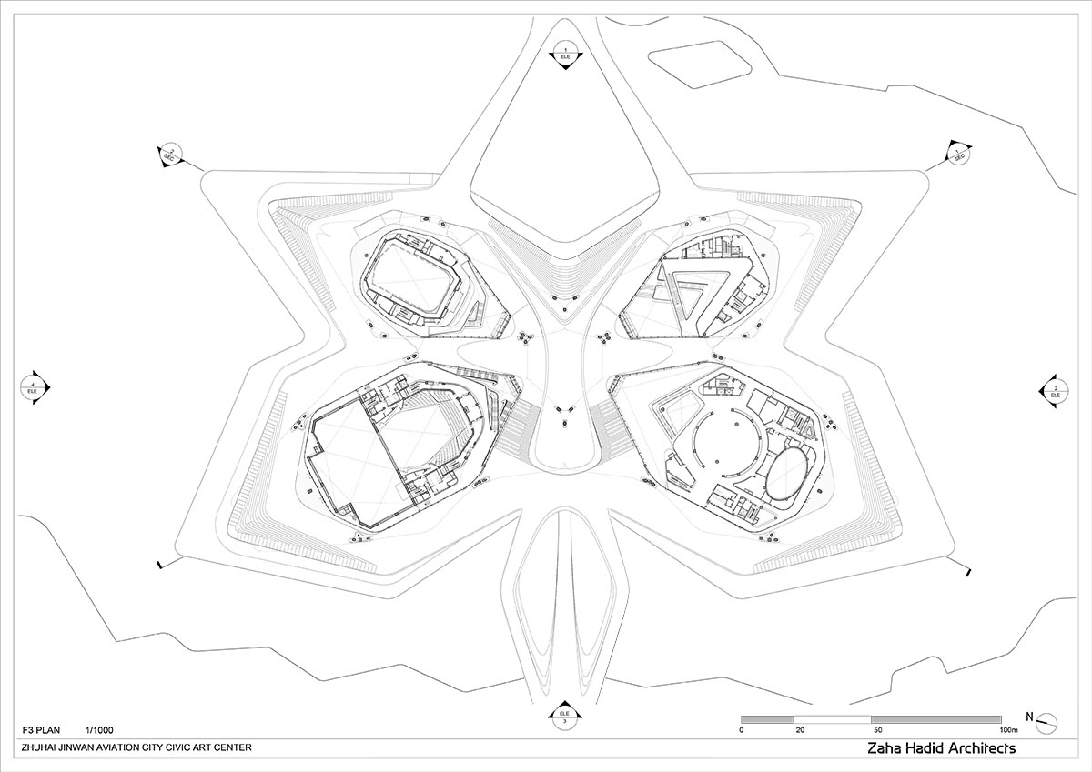 Zaha Hadid Architects completes Zhuhai Jinwan Civic Art Centre in China