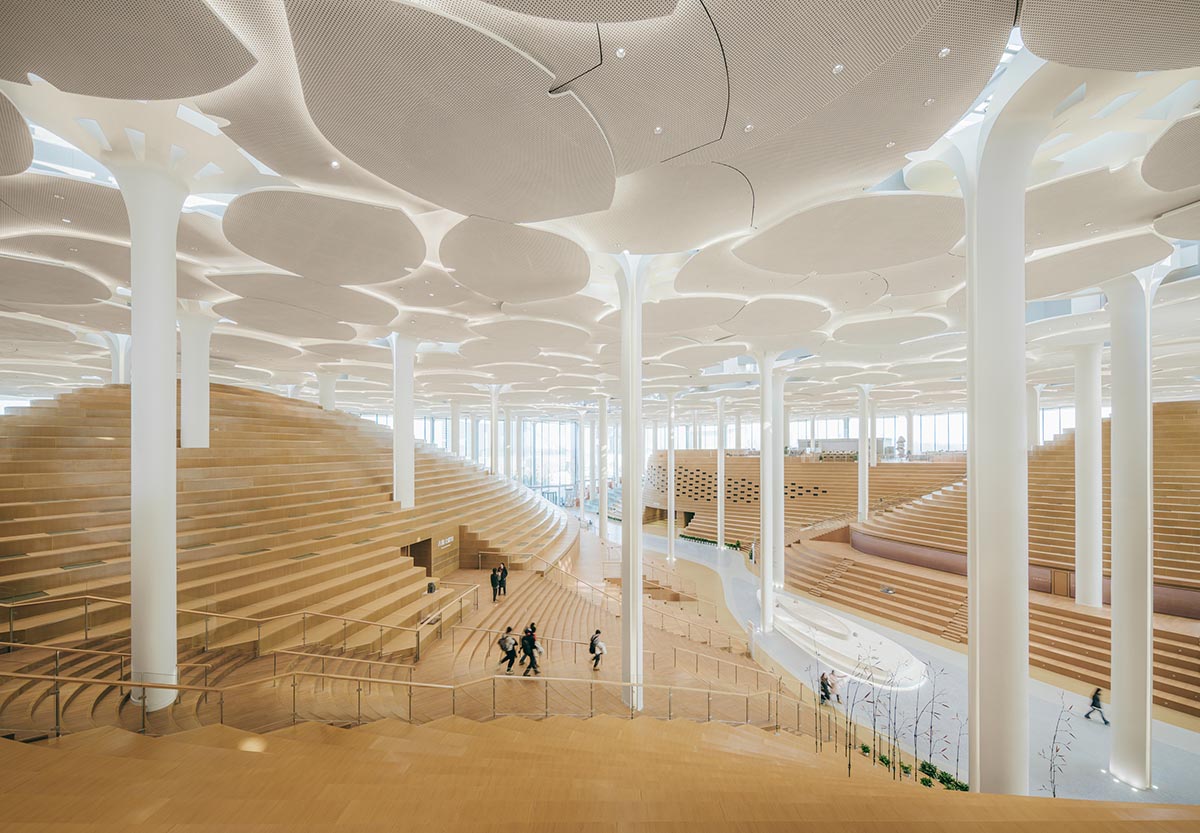 Snøhetta mimics nature under giant tree-like columns for the new Beijing City Library