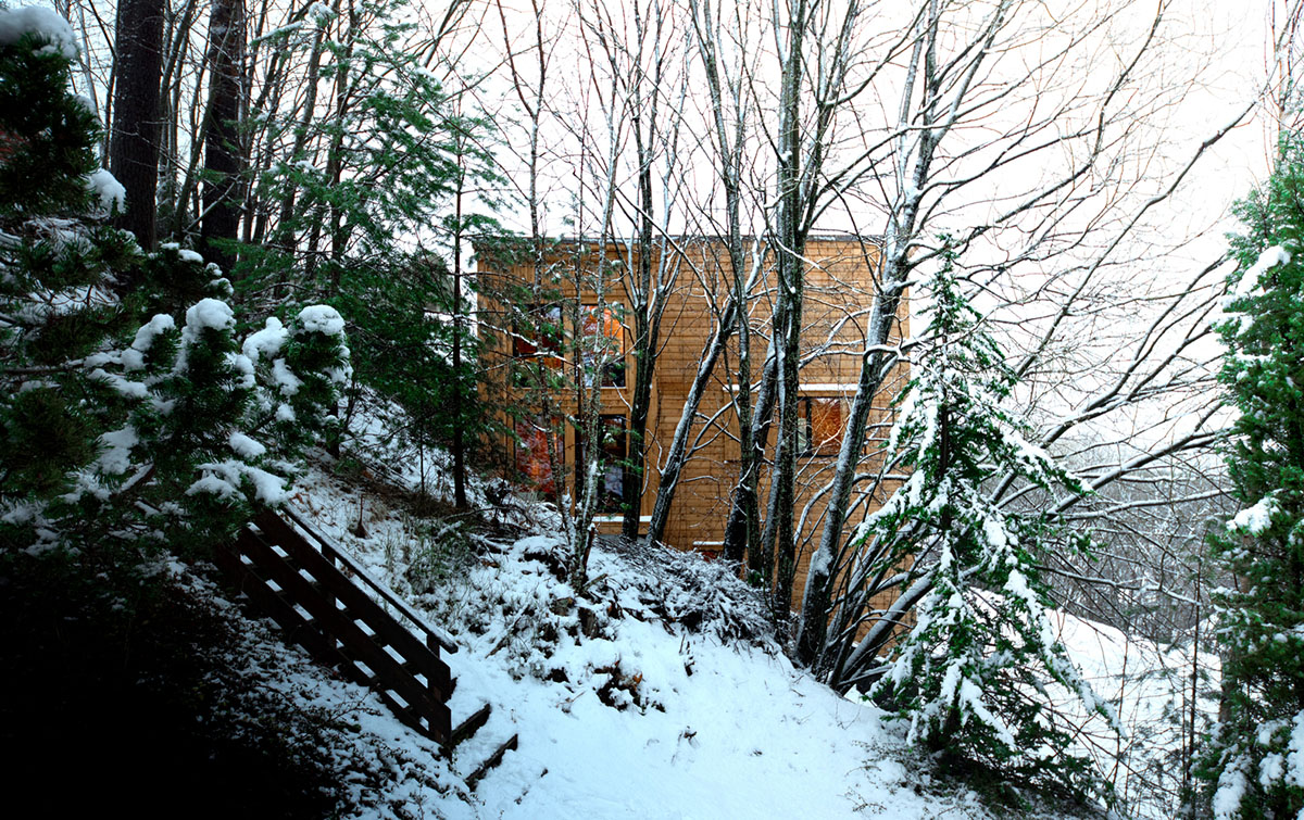 High windows allow users to get well-lit living spaces for this house by Rever & Drage Architects