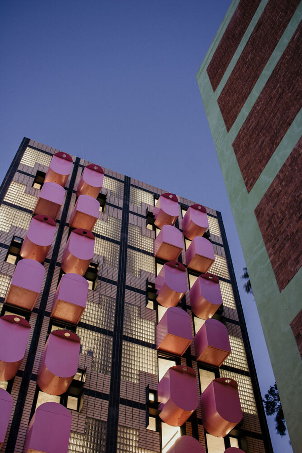 Two Five Five Architects adds protruding bright pink marshmallow balconies to apartment in Cape Town