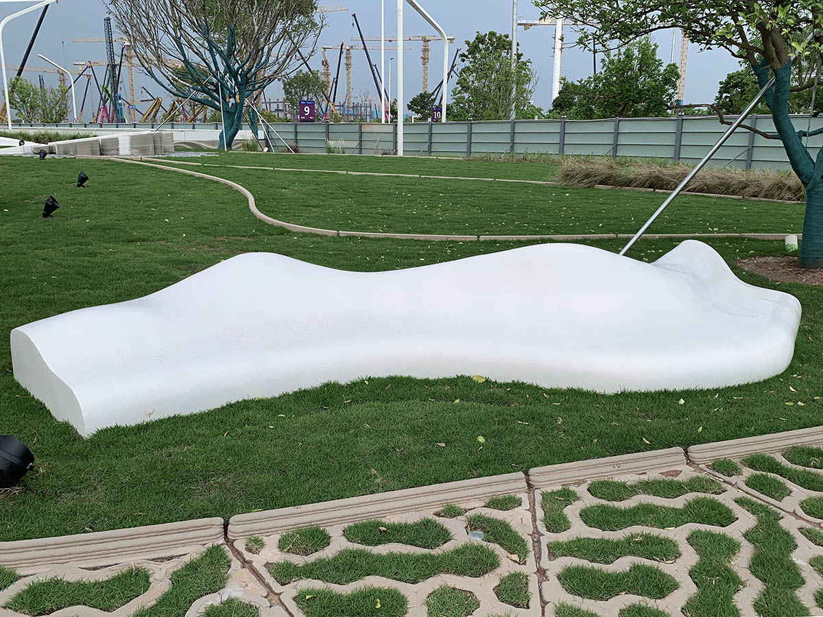 World's first 3D printed public park features 3D printed sculptures, benches, flower beds in China
