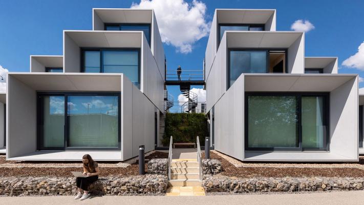 WilkinsonEyre completes new student village made of timber modular ...